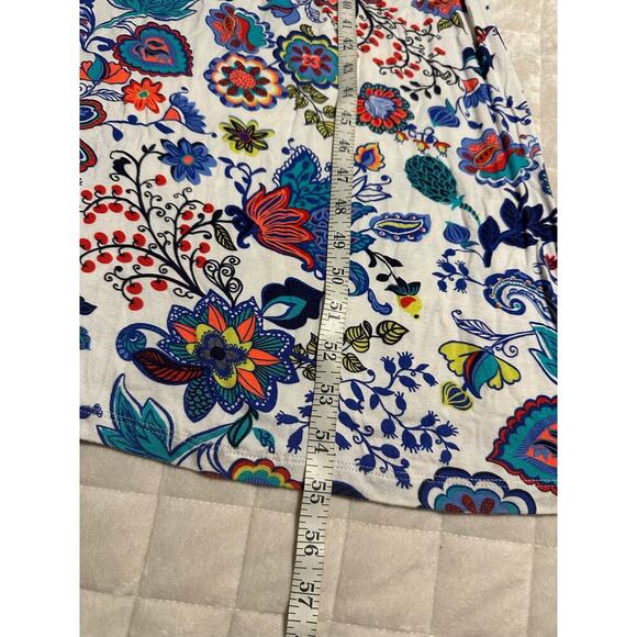 MILLY Floral Maxi Deep V Neck Sleeveless Dress Size Large Jersey Stretch - Picture 7 of 7